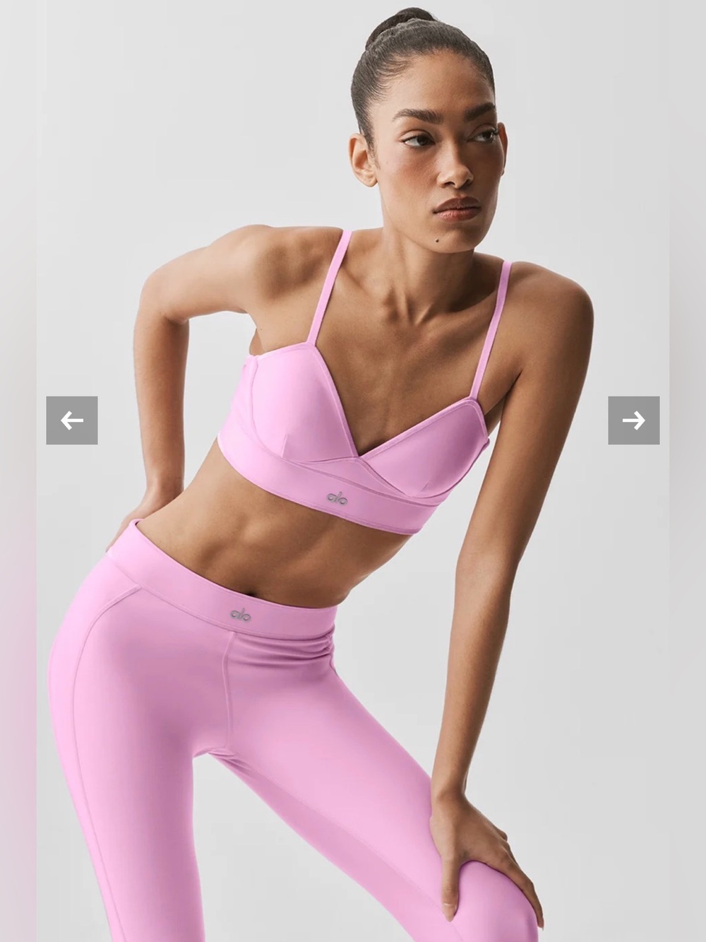 NWOT ALO Yoga Airlift Love Language Bra in Candy Heart Pink